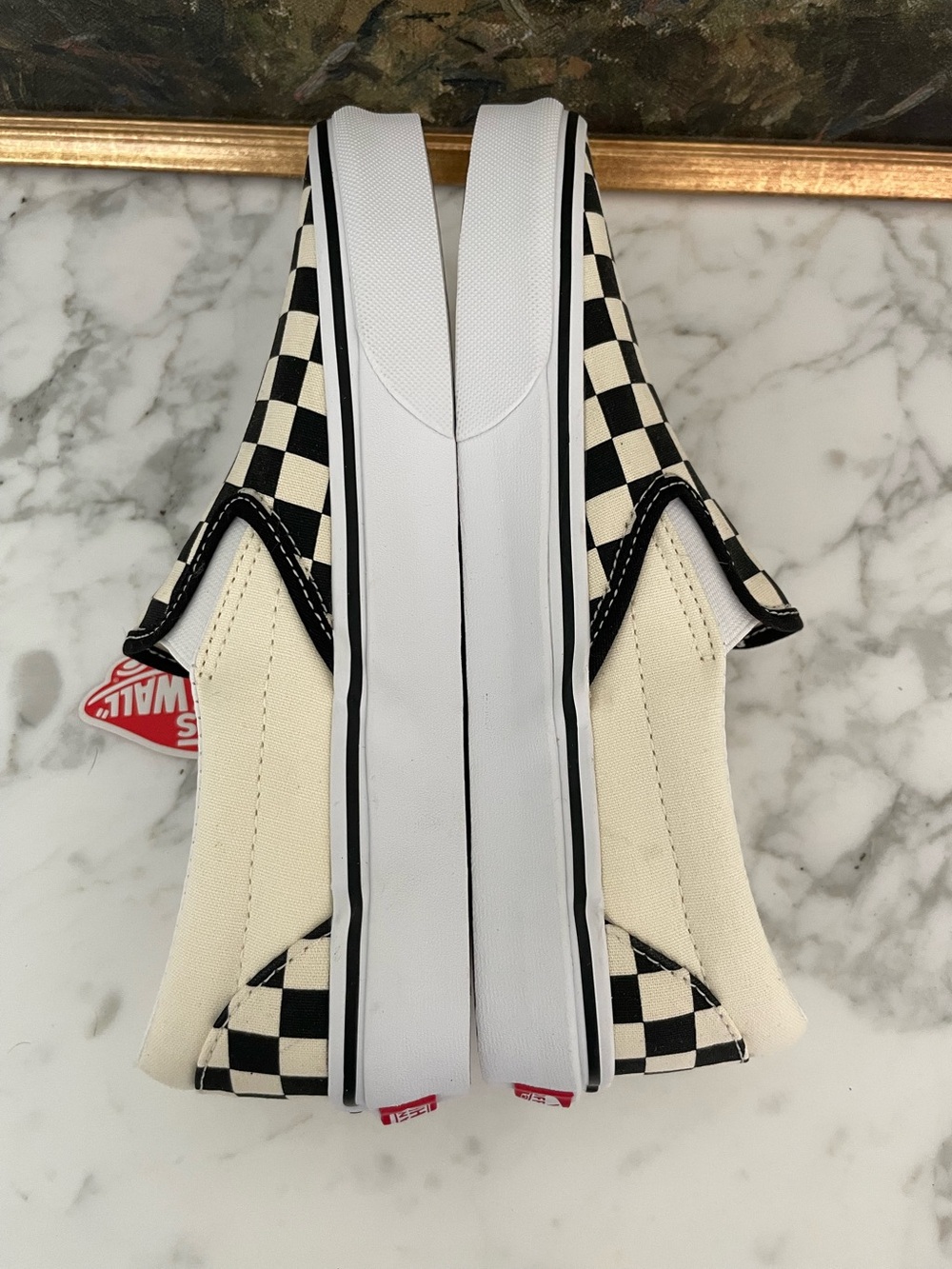 NEW Vans Checkered Slip On Shoes Black & White Size 9 Women - Picture 7 of 8